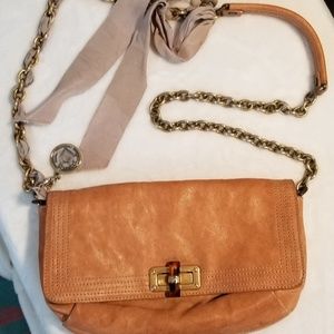Lanvin tan handbag chain cross strap